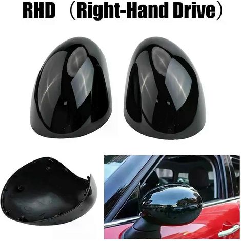 2 Stück Außenspiegelkappen für BMW und Mini F54/F55/F56/F57 (Rechtslenker), praktische, glänzend schwarze Außenspiegelkappen, Gehäuse JXLGV (1/5)