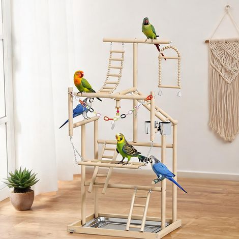 SunJet Cage pour oiseaux, volière, Aire de jeux oiseaux en bois massif - Réf. G8M21VP3AAXJ (1/5)