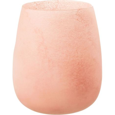 Vase Déco en Verre "Givré" 27cm Rose (1/5)
