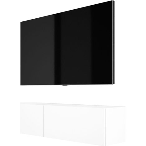 Meuble TV Suspendu, 140 x 34 x 32 cm, Blanc (1/5)