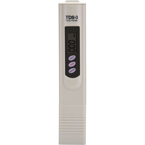 TDS Testeur Multifonctionnel Digital Mètre,Testeur de Qualité de l'eau ProfessionnelTesteur de Pureté 0-9990ppm Gamme de Mesure Mètre avec Affichage LCD pour l'eau du Robinet Eau Aquariums (1/4)
