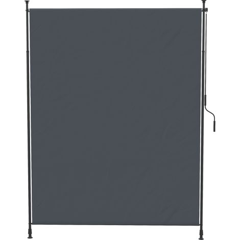 Store vertical manivelle sans perçage brise-vue balcon aluminium protection UV 200 x 305 cm gris