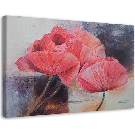 Tableau sur toile Coquelicots rouges 90x60 (1/5)