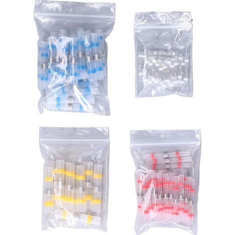 Connecteurs bout à bout thermorétractables, bornes à sertir, joint de soudure étanche, Kit d'épissure électrique, 100 pièces (1/5)