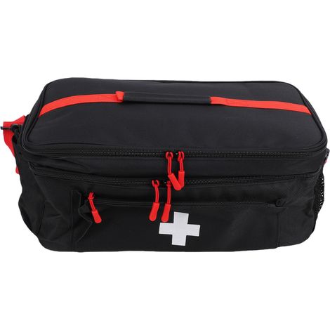 Sac d'intervention secouriste trousse transport médicaments sac rangement fournitures urgence pour voiture maison bureau extérieur noir 18x23x40cm / 7.09x9.06x15.75in (1/5)