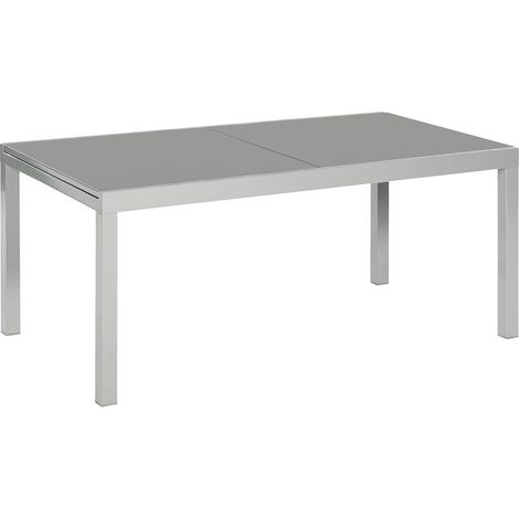 Semi Ausziehtisch silber 180(250)x100 cm Alu/Textil
