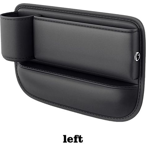 (Mise à niveau à gauche) Organisateur de siège auto multifonction pour combler l'espace entre les sièges avec porte-téléphone et porte-gobelet, sac de rangement en cuir PU pour l'intérieur de la voitu (1/5)