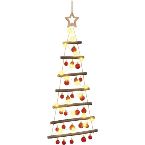 Albero di Natale appeso con palle 90 cm 30 LED Bianco caldo vidaXL (1/5)