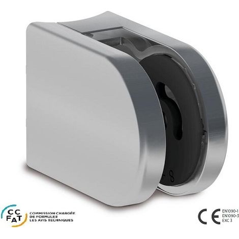 [QUALITE FRANCAISE] - Jeux de 4 Pinces à verre inox 316 demi ronde 65x45 pour tube Ø42.4 système multiverre 8 à 12.76 mm