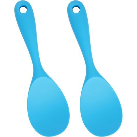2 Pièces Cuillere Silicone, Cuillère De Service, Cuillère à Riz En Silicone, Cuillere Cuisson, Spatule Riz Rice Cooker, Cuiller Silicon Cuisine, Cuillèr à Rizz Antiadhésive, Pour Riz, Remuer (1/5)