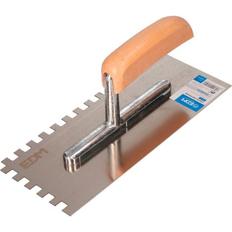 Truelle Rectangulaire Dentee Manche Plastique 240x100mm