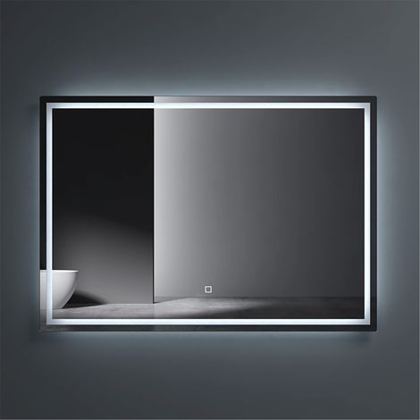 doporro Miroir de Salle de Bains Lumineux avec Éclairage LED Glace Éclairé Interrupteur Tactile 100x60 cm (1/5)