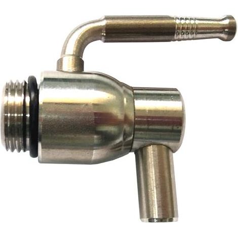Rubinetto Inox Lucido Con Leva A Sfera Per Contenitore Inox Olio Antigoccia