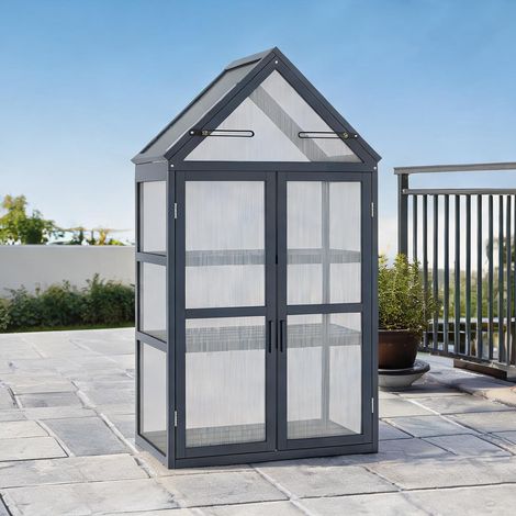 Serre de jardin en tannenholz Polycarbonat 70,5 x 42 x 132 cm (1/5)