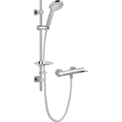Deva Satinjet Avoca Cool Touch Bar Shower Valve with Easy Fit Shower Kit - Chrome (1/5)