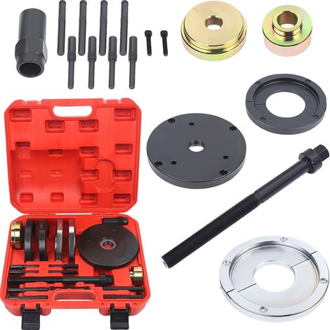 Kit de extracción de cojinetes de cubo de rueda, material duradero, aplicación versátil, rojo/negro (1/2)