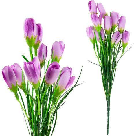 CV27023-6 Crocus roses, bouquet de crocus, fleurs artificielles, décoration printanière, décoration de vase (1/5)