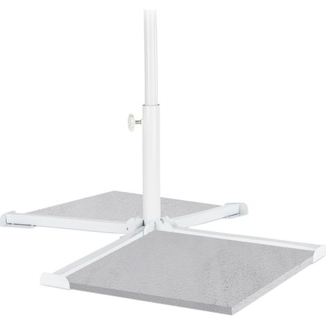 Base universale per ombrelloni sotto lastre di cemento, a forma di croce, bianca, stabile (1/5)