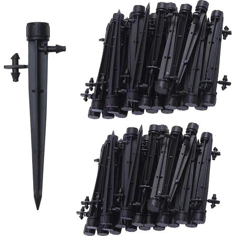 100 micro-asperseurs pour irrigation goutte à goutte, sortie d'eau à 360° avec 8 trous pour tuyau de 4/7 pouces, système d'irrigation goutte à goutte pour jardin (1/2)