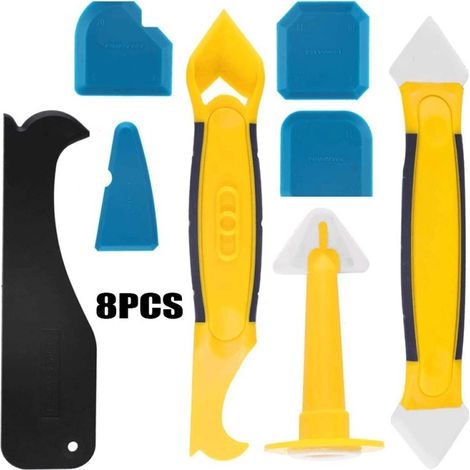 Outil De Calfeutrage - Grattoir Et Lisseur En Silicone Pour Joints - 8 Pièces - Pour Salle De Bain Et Cuisine
