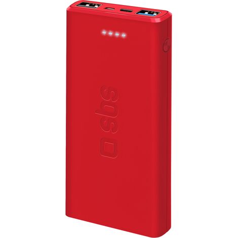 SBS TTBB10000FASTR batería externa Polímero de litio 10000 mAh Rojo