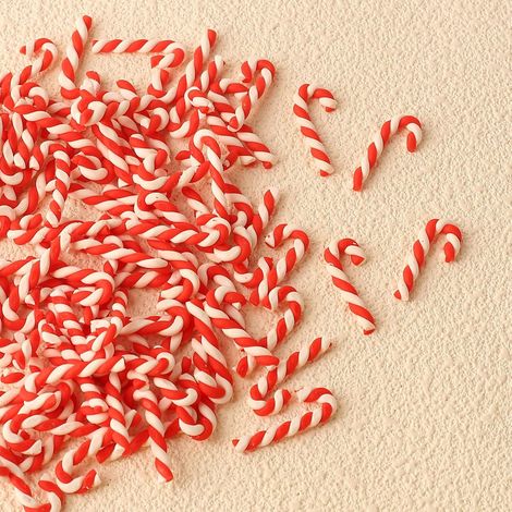 100pcs Mini Décoration de Noël Sucre d'orge - Sapin de Noël DIY - Sujet Miniature - Canne à Sucre Suspendre - pour Arbre de Noel, Fête à Thème Noel, Petits Décoration de Maison DIY (B-Rouge) (1/5)