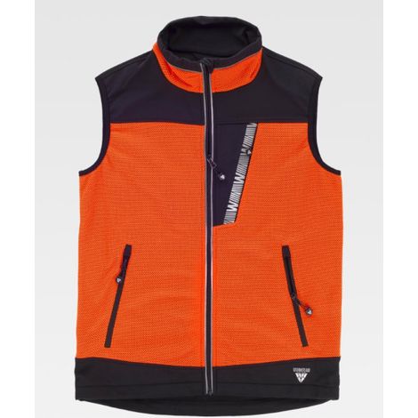 Chaleco combinado y con detalles reflectantes S9450 WORKTEAM S Naranja flúor / Negro (1/2)