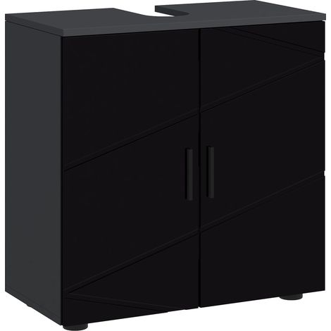 meuble de salle de bain à deux portes en bois massif dimensions : 60 x 30 x 60 centimètres, idéal pour optimiser l'espace de votre salle de bain, alliant praticité et esthétique pour un rangement f...