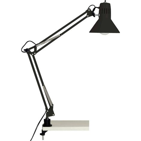Les Tendances – Lampe à pince LED E27 40 W noir – Pivotable et inclinable – Pour bureau et chambre d'enfant – Indice de protection IP20