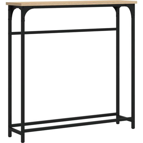 Table console，Table d'appoint，Bout de canapé，Meuble d'entrée Chêne Sonoma 75x19,5x75 cm Bois d'ingénierie