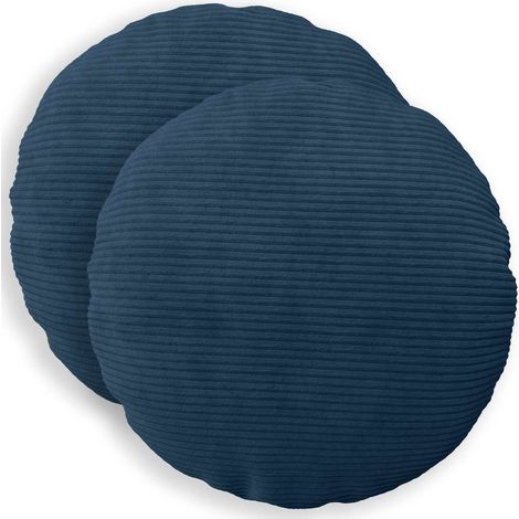 vidaXL Federa 2 pcs HEERLEN Blu navy Ø 30 cm corduroy (1/5)