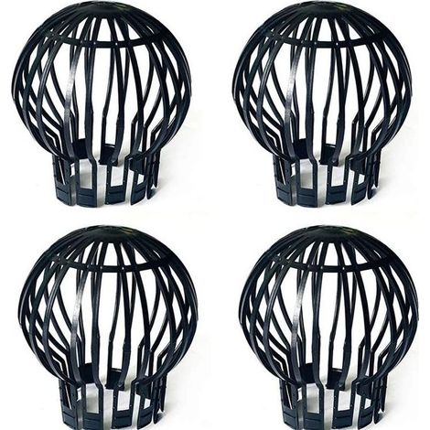 Set of 4 gutter brackets, dimensions approx. 12.4 x 14.5 cm, roof drain, black anti-blocking drain outlet (1/5)