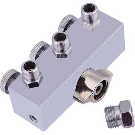 Malwerkzeuge, Airbrush-Metall-Trennanschluss, 3-Wege-Airbrush-Luftschlauch-Splitter, 1/8 Zoll BSP, mit Einstellknopf, Ventil, Malwerkzeuge (1/5)