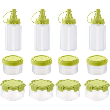 Flacon Sauce - 12 Pièces - Capacité 60 ml - Couvercle Hermetique - Pour Cuisine Barbecue Pique-Nique - Lot (1/5)