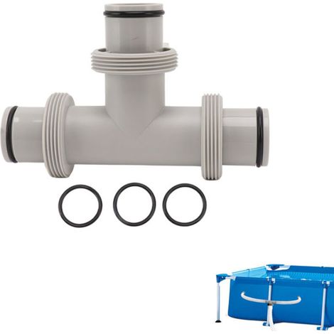 Connecteur de tuyau de piscine en T pour tuyau de 1,5"/38 mm, adaptateur de tuyau de piscine à trois voies de remplacement pour piscines hors sol Intex Bestway Accessoires De Piscine A