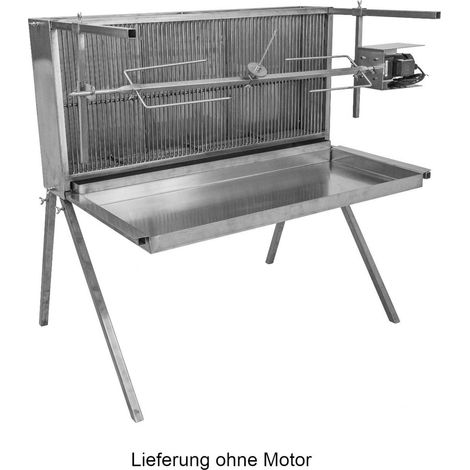 Schneider Spanferkelgrill aus Edelstahl 120 cm Drehspieß Grillspieß