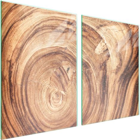 Plaque de protection en verre pour poêle 2x45x52 Bois (1/5)