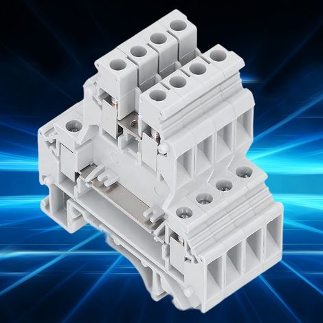 Bloc de bornes à rail DIN double rangée 100Pcs, bornes de câblage cuivre 500V 32A, modèle UKK‑5 (1/5)