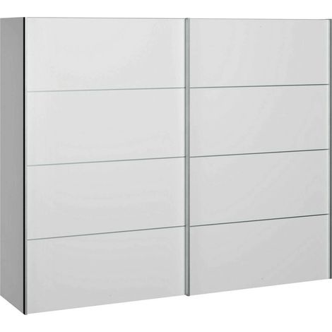 Dmora - Guardaroba 2 ante Anthe, Mobile camera da letto, Cabina armadio portabiti, Armadio appendiabiti, 243x64 h202 cm, Bianco