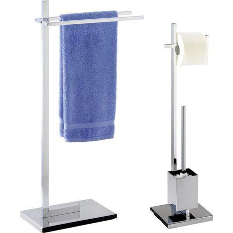 WENKO, Stand WC-Garnitur Quadro - Vierkantrohr, Stahl