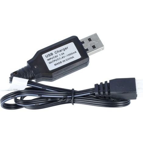 vhbw Chargeur USB pour batterie de modélisme RC avec connexion JST XH-3P ou pack d'accus - 60 cm 7,4 V (1/5)