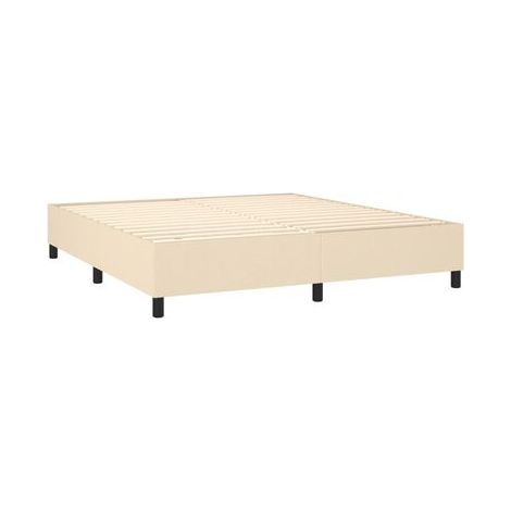 Sommier, matelas et éclairage LED style Snowco, couleur crème, 160 × 200 cm, tissu, tissu doux et respirant, éclairage led d’ambiance, pour chambre, confort quotidien, assemblage rapide (1/5)