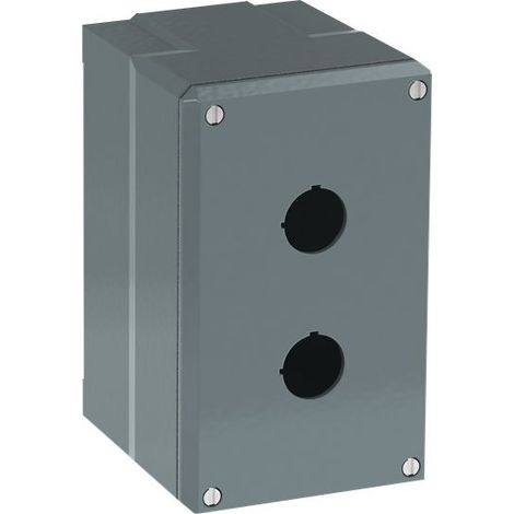Boîtier de bouton-poussoir ABB Modular Metal, 2 découpes, en Aluminium Gris ( Prix pour 1 )