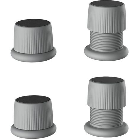 Lot de 4 Rehausseurs Réglables Antidérapants pour Meubles, Lits, Canapés, Tables et Chaises, Pieds de Meubles Réglables De 4 à 6,3 cm, Gris (1/5)