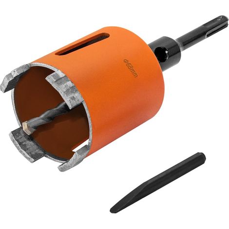 Scie à Cloche Couronne Diamant avec Foret Pilote et Adaptateur SDS Plus, Fritté Diamant Foret pour Carotteuse pour Béton, Maçonnerie, Murs, Pierre, Granit. (68mm) (1/5)
