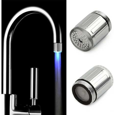 Aérateurs de robinet de cuisine de pommeau de douche de lueur changeante colorée de lumière de robinet d'eau de LED (1/4)