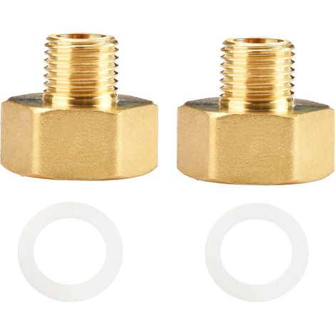Deux pièces de réduction 1/2" Femelle -1/4"Mâle,hexagonale connecteur de réduction pour la Conversion de raccordement de tuyau,Femelle 15/21 par Mâle 8/13 de laiton de (1/5)