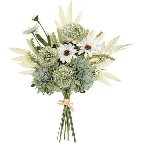 Fleurs Artificielles Vert Dahlia Fausses Fleurs Bouquet de Remplissage Pivoine en Soie Fleurs Arrangements de Fleurs Séchées Plantes pour Maison Jardin Mariage Intérieur Vase Table Décor (1/5)