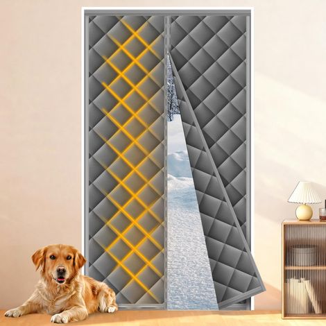 Tenda isolante per porta, 110220 cm, tenda termoisolante magnetica, isola dal caldo e dal freddo, non necessita di fori, impermeabile, adatta agli animali domestici, grigia. (1/5)