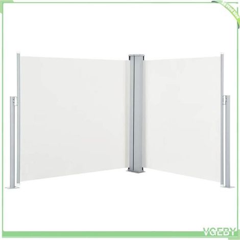 Auvent latéral rétractable - FAFEICY - 48443 - Crème 100×(0-600) cm - Enroulement automatique - Tissu polyester PU résistant UV (1/5)